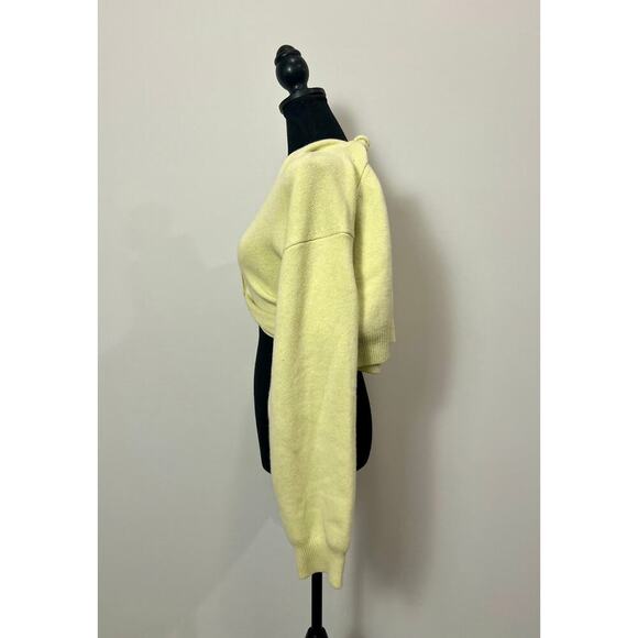 Alexander Wang Wool Cardigan in Green Small Knit Long Sleeve V-Neck Button Front - Picture 5 of 5